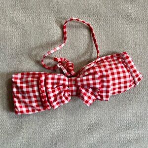Red Checkered Bikini Top